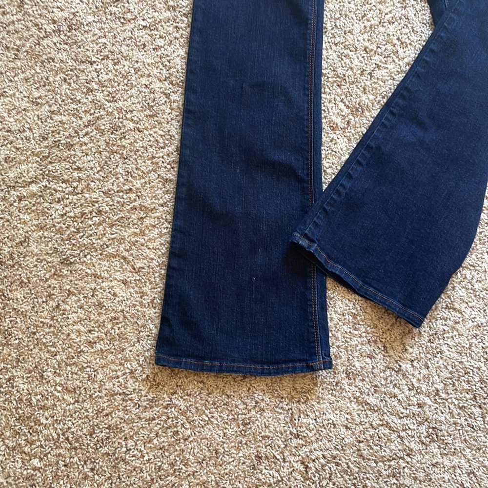 White House Black Market skinny flare four regular dark blue jeans - Picture 5 of 9